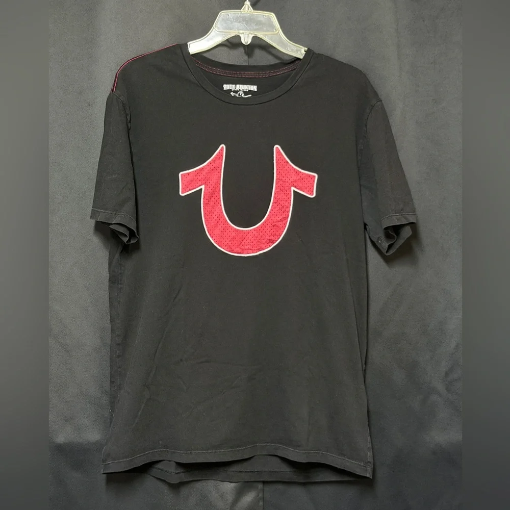 True Religion Black Tee with Red Logo